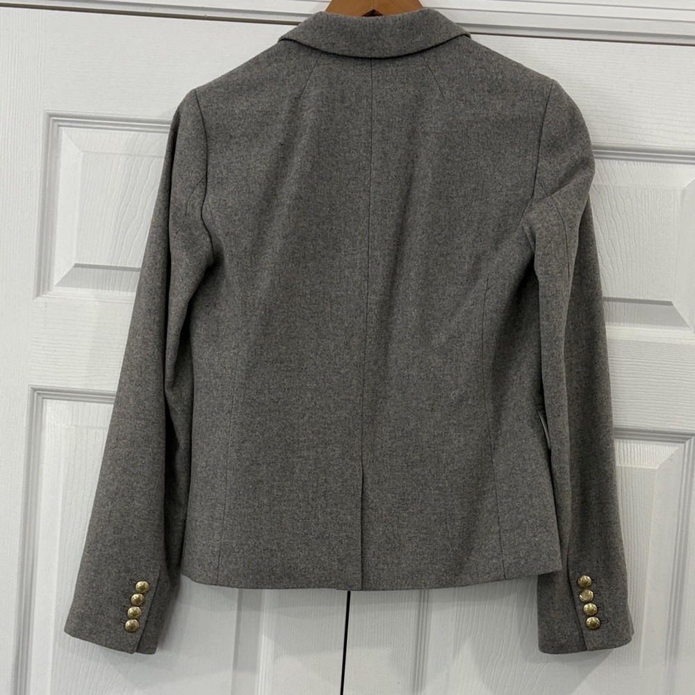 J. Crew Women's Charcoal Blazer with Gold Buttons - Picture 4 of 5